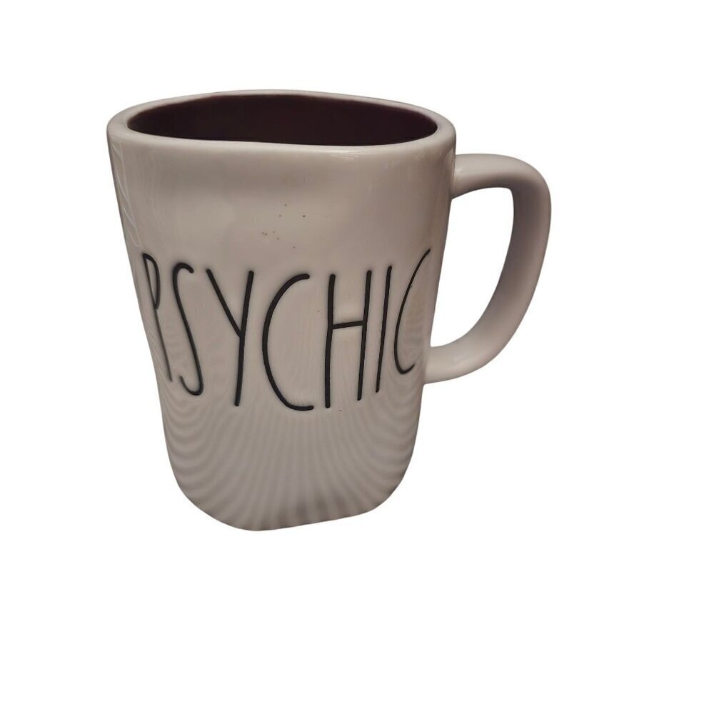 Rae Dunn Halloween Psychic Coffee Mug Purple Interior White